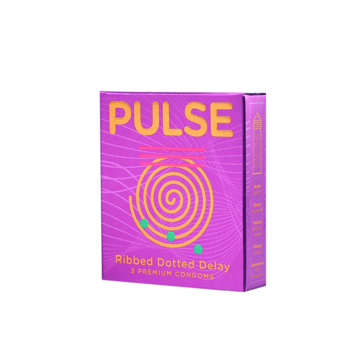 Pulse 3-in-1 Condoms | Ribbed, Dotted & Delay — All in One - Image 3