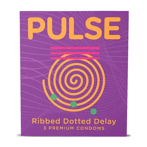 Pulse 3 in 1 condom dotted ribbed delay