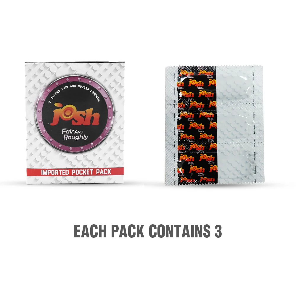 Josh Fair & Roughly Condoms | Pink Dotted for Extra Stimulation - Image 3